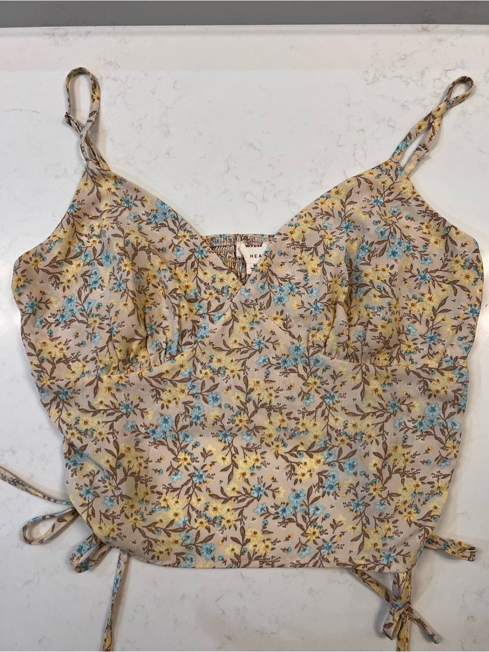 Pacsun LA Hearts Floral Sheer Crop Top. Medium
